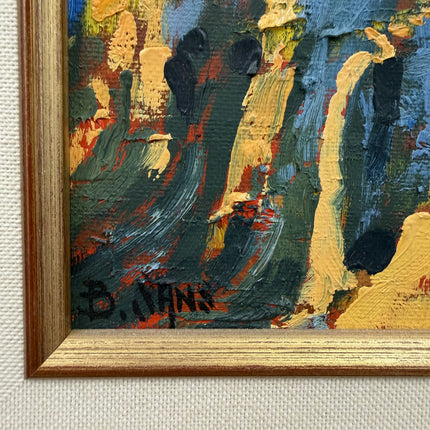 Vintage Landscape Oil Painting "Gold Frame" Handcrafted Small Art Holland Art Shop