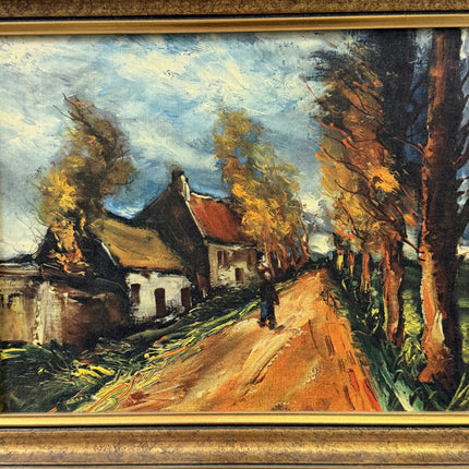 Timeless Landscape Oil Painting "Country Road" Detailed Small Art Holland Art Shop