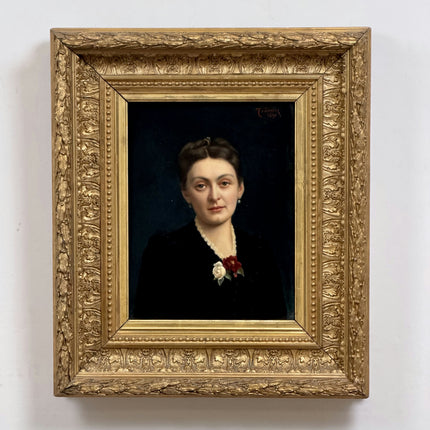 1891 Antique Portrait Oil Painting "Seated Woman" Artwork Holland Art Shop