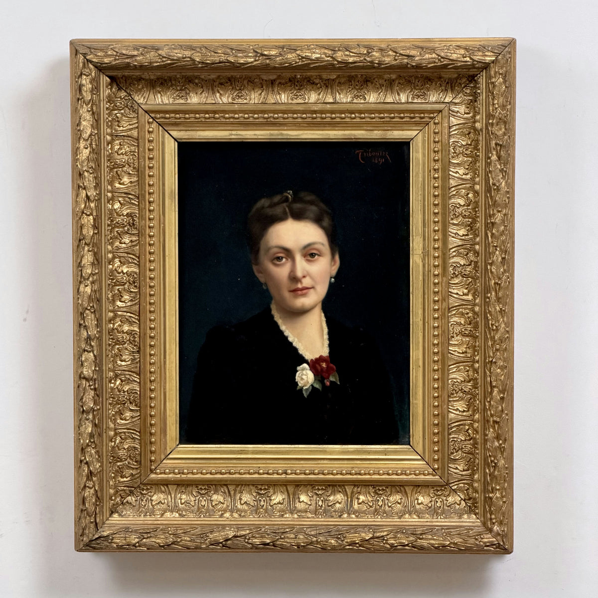 1891 Antique Portrait Oil Painting 
