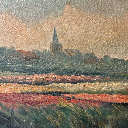 Original Landscape Oil Painting "Windmill Tower" Classic Large Art Holland Art Shop