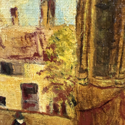 Elegant Cityscape Oil Painting "Stone Church" Timeless Small Artwork Holland Art Shop