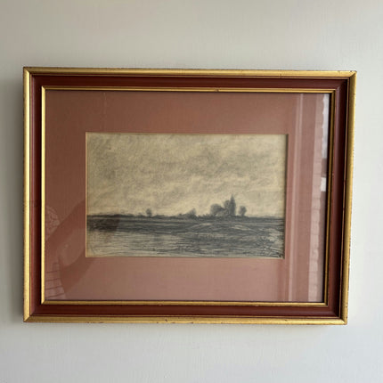 Timeless Landscape Drawing "Framed Picture" Vintage Artwork Holland Art Shop
