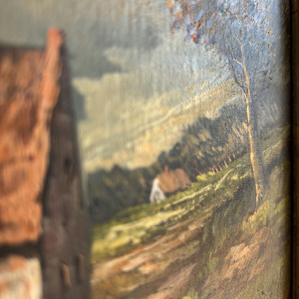 Authentic Landscape Oil Painting "Ornate Frame" Original Small Artwork Holland Art Shop