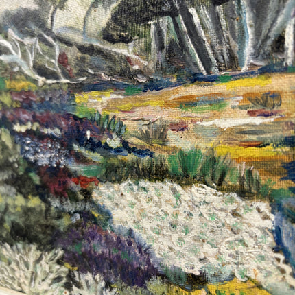 Expressive Landscape Oil Painting "Flower Garden" Rustic Small Art Holland Art Shop