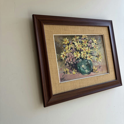Rustic Floral Still Life Oil Painting "Green Vase" Classic Art Holland Art Shop