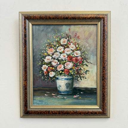 Refined Floral Still Life Oil Painting "Flower Vase" Expressive Small Artwork Holland Art Shop