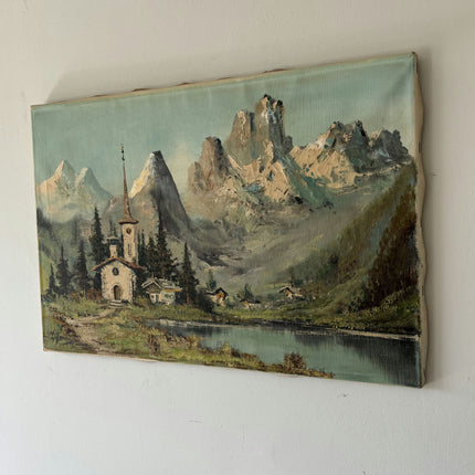 Elegant Interior Oil Painting "Mountain Church" Detailed Artwork Holland Art Shop