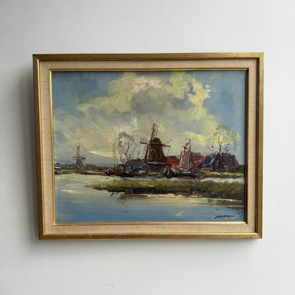 Authentic Scenery Oil Painting "Dutch Windmill" Classic Art Holland Art Shop