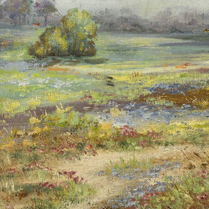 Detailed Landscape Oil Painting "Lone Tree" Refined Small Art Holland Art Shop