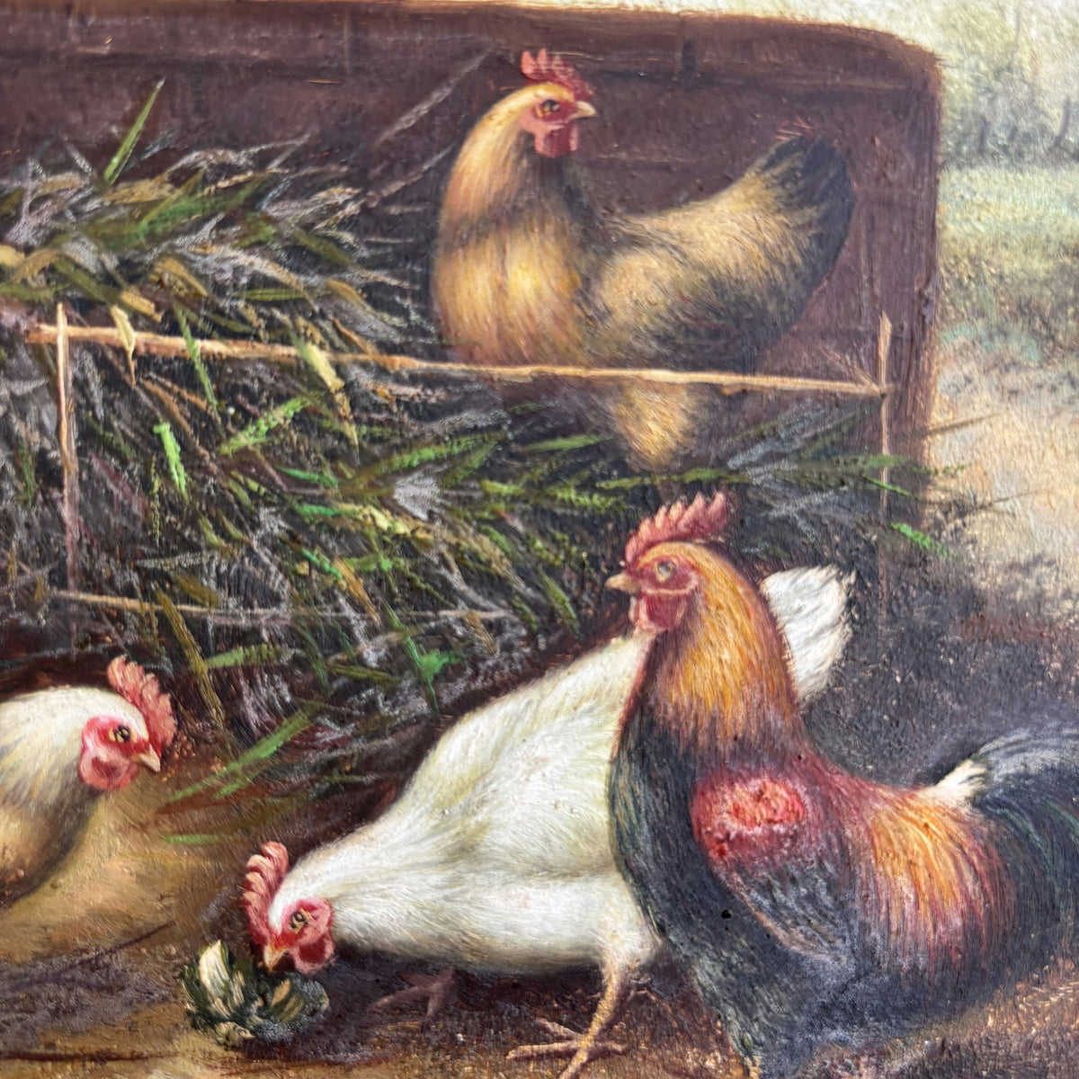 Vintage Animals Oil Painting 