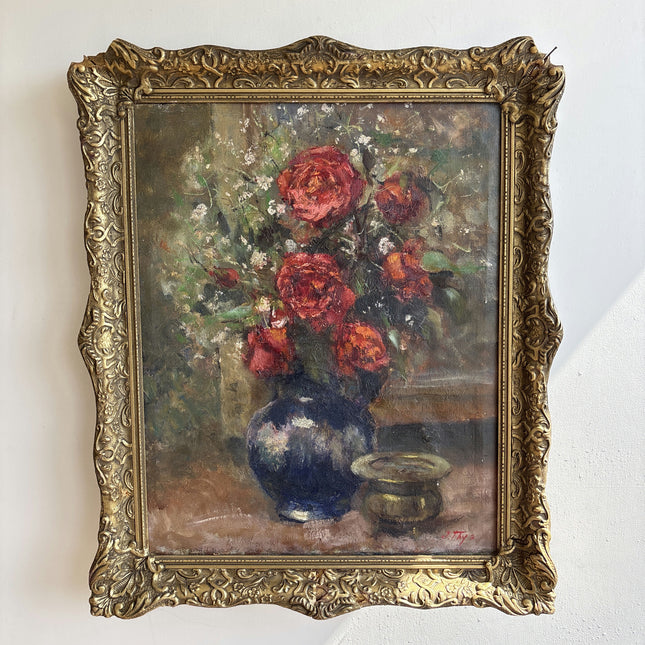 Expressive Still Life Oil Painting "Blue Vase" Traditional Art Holland Art Shop