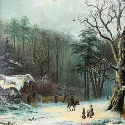 Intriguing Oil Painting Winter Landscape "Snowy Pathway" Traditional Large Art Holland Art Shop
