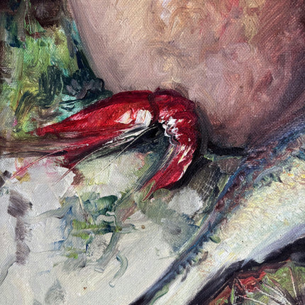 Original Still Life Oil Painting "Fresh Fish" Expressive Large Artwork Holland Art Shop