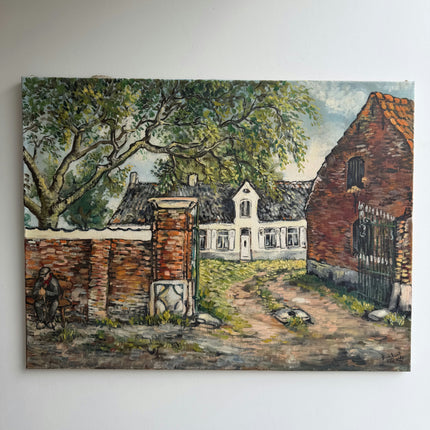 Handcrafted Landscape Oil Painting "Old Tree" Rustic Large Artwork Holland Art Shop