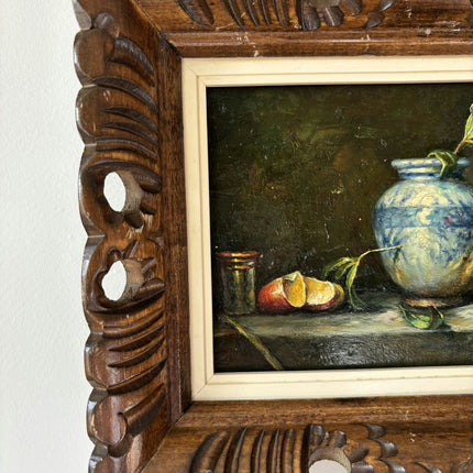 Remarkable Oil Painting Still Life "Blue Vase" Figurative Small Artwork Holland Art Shop