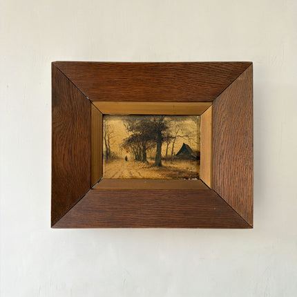 Original Landscape Oil Painting "Wooden Frame" Expressive Small Artwork Holland Art Shop