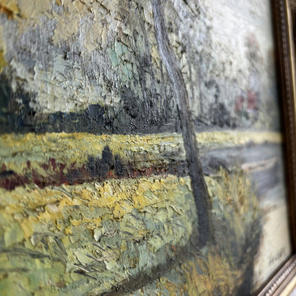 Detailed Landscape Oil Painting "Autumn Trees" Vintage Artwork Holland Art Shop