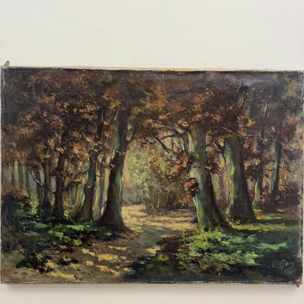 Refined Landscape Oil Painting "Wooded Path" Rustic Large Artwork Holland Art Shop