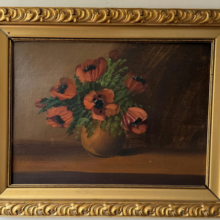 Rustic Floral Still Life Oil Painting "Poppy Bouquet" Classic Art Holland Art Shop