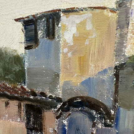 Refined Cityscape Oil Painting "Village Arch" Detailed Small Art Holland Art Shop