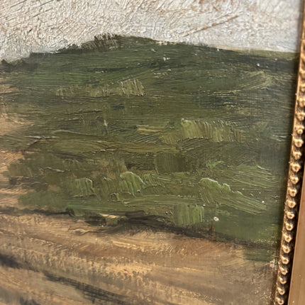 Antique Landscape Oil Painting "Working Horse" Authentic Art Holland Art Shop