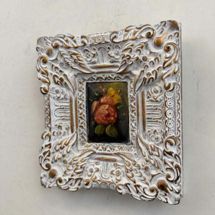Original Floral Still Life Oil Painting "Ornate Frame" Authentic Small Artwork Holland Art Shop