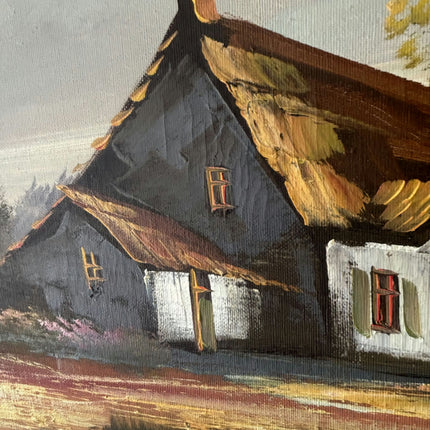 Handcrafted Landscape Oil Painting "Thatched Cottage" Expressive Large Artwork Holland Art Shop