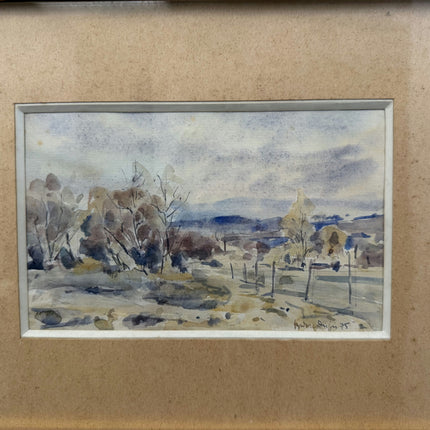 Authentic Landscape Aquarel "Framed Painting" Original Small Art Holland Art Shop