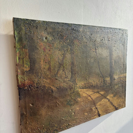 Handcrafted Landscape Oil Painting "Sunlit Path" Authentic Artwork Holland Art Shop