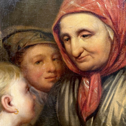 Otto de Boer 1826 Antique Figurative Oil Painting "Old Woman" Large Art Holland Art Shop