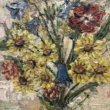 Detailed Flowery Still Life Oil Painting "Vase Flowers" Elegant Small Art Holland Art Shop