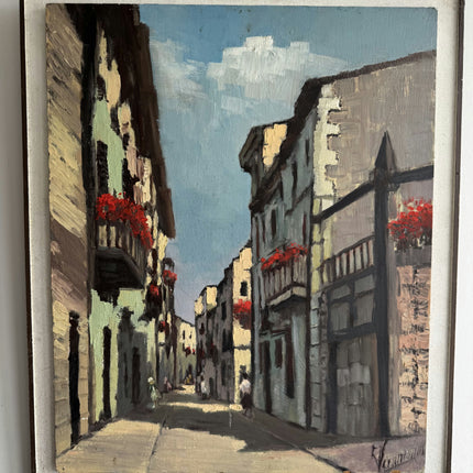 Rustic Cityscape Oil Painting "Narrow Street" Refined Artwork Holland Art Shop