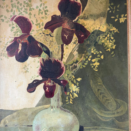 Elegant Flowery Still Life Oil Painting "Green Vase" Refined Art Holland Art Shop