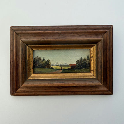 Elegant Landscape Oil Painting "Wooden Frame" Expressive Small Art Holland Art Shop
