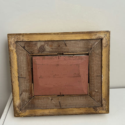 Antique Harbor Scene Oil Painting "Gilded Frame" Traditional Small Art Holland Art Shop