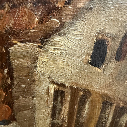 Rustic Cityscape Oil Painting "Church Dome" Expressive Large Artwork Holland Art Shop