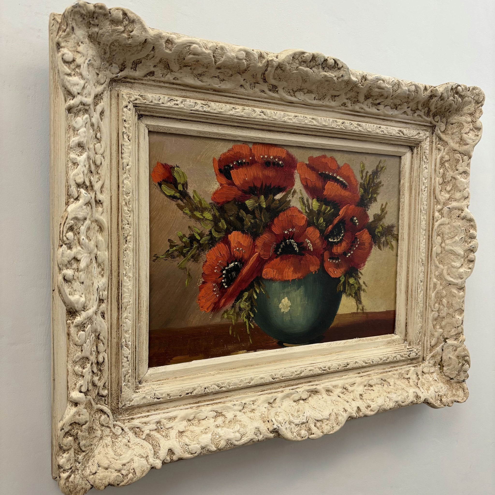 Detailed Flowery Still Life Oil Painting 