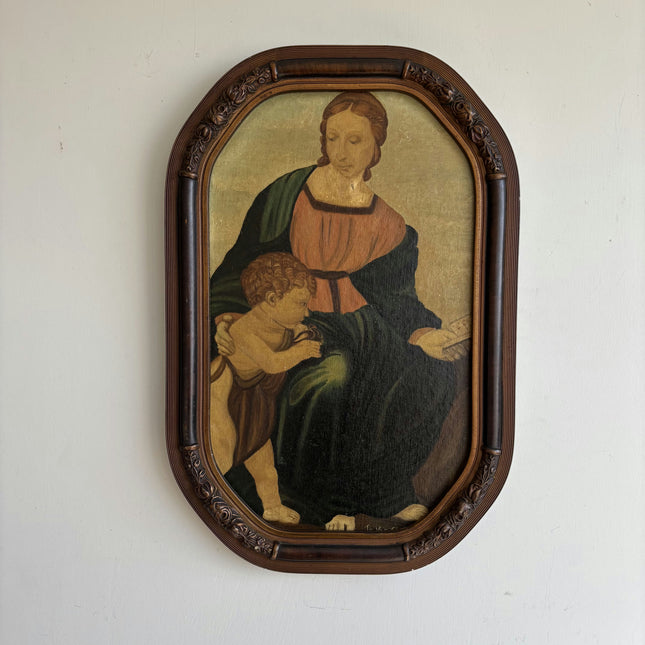 Elegant Portrait Oil Painting "Carved Frame" Refined Artwork Holland Art Shop