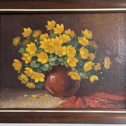 Handcrafted Floral Still Life Oil Painting "Yellow Bouquet" Traditional Artwork Holland Art Shop