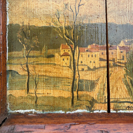 Traditional Landscape Oil Painting "Painted Frame" Authentic Small Artwork Holland Art Shop