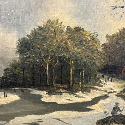 Vintage Winter Landscape Oil Painting "Lonely Tree" Traditional Art Holland Art Shop