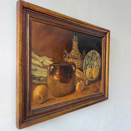 Refined Still Life Oil Painting "Earthen Jug" Rustic Art Holland Art Shop
