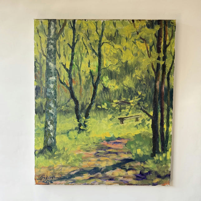 Traditional Scenery Oil Painting "Forest Path" Original Art Holland Art Shop