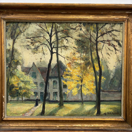 Elegant Landscape Oil Painting "Yellow Tree" Original Art Holland Art Shop