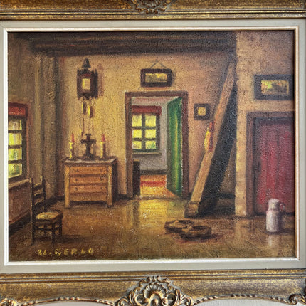 Rustic Interior Oil Painting "Gilded Frame" Detailed Art Holland Art Shop