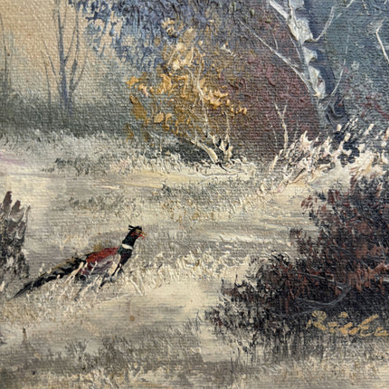 Detailed Landscape Oil Painting "Pheasant Bird" Expressive Small Artwork Holland Art Shop