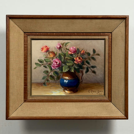 Expressive Floral Still Life Oil Painting "Blue Vase" Timeless Artwork Holland Art Shop