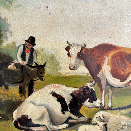 Timeless Farm Oil Painting "Grazing Cow" Elegant Artwork Holland Art Shop