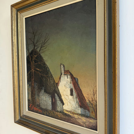 Classic Landscape Oil Painting "Thatched Cottage" Expressive Art Holland Art Shop